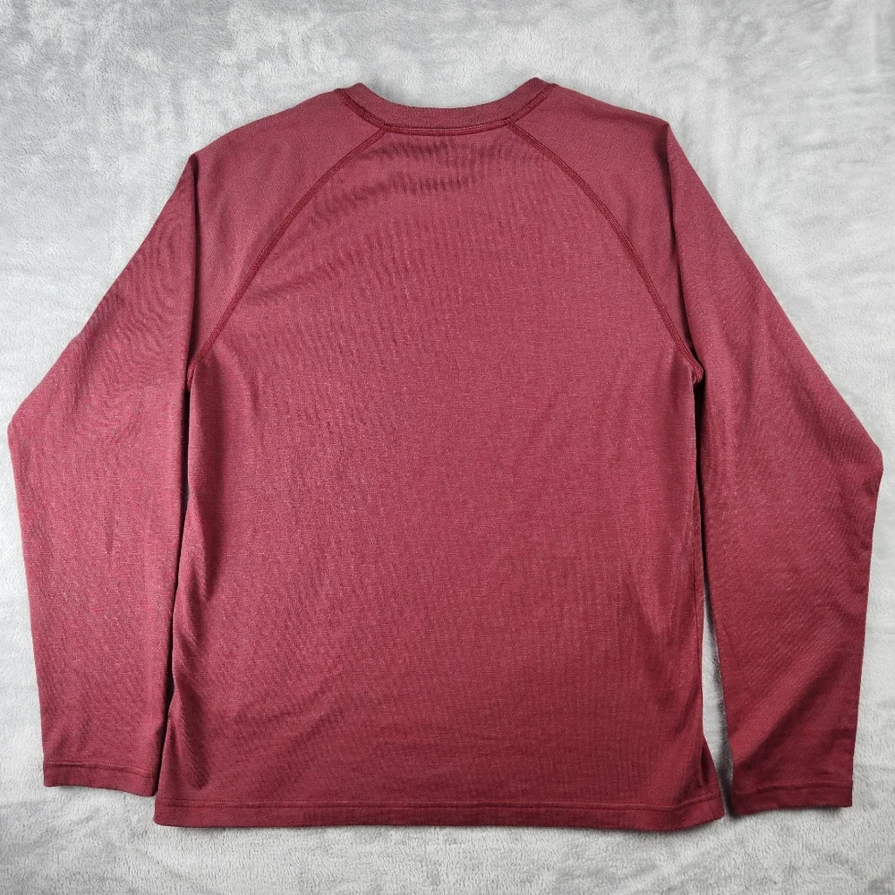 The North Face Shirt Men' Red Heather Long Sleeve Pullover Size L Large